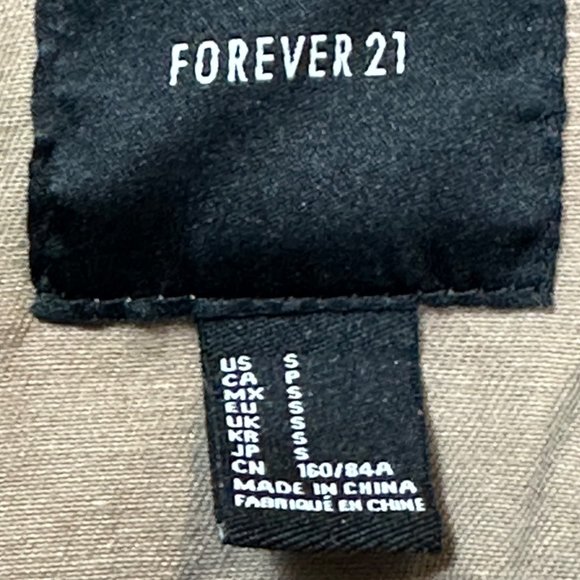 Forever 21 Jacket Womens Small Green Camo Military Outdoor Jacket Hiking Coat - Picture 13 of 15